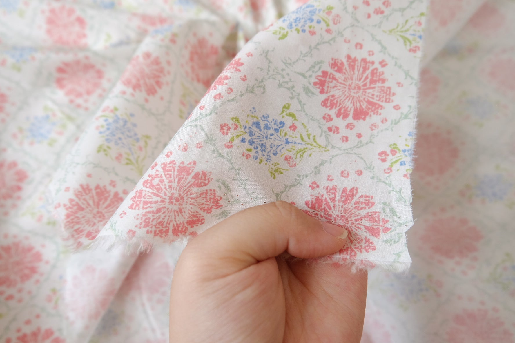 Blush Meadow Cotton Poplin, 2.2 Yards