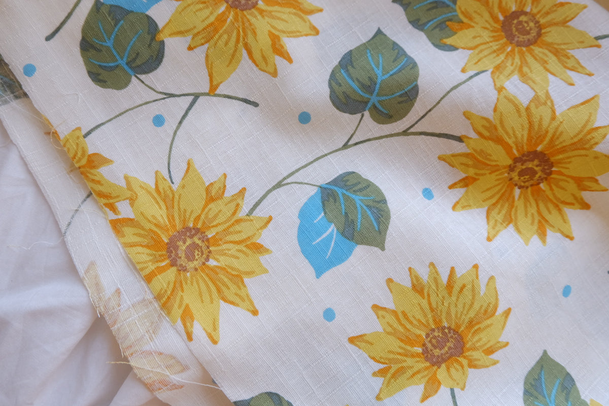 Golden Sunflower Linen Cotton Blend Fabric – 2.19 yd