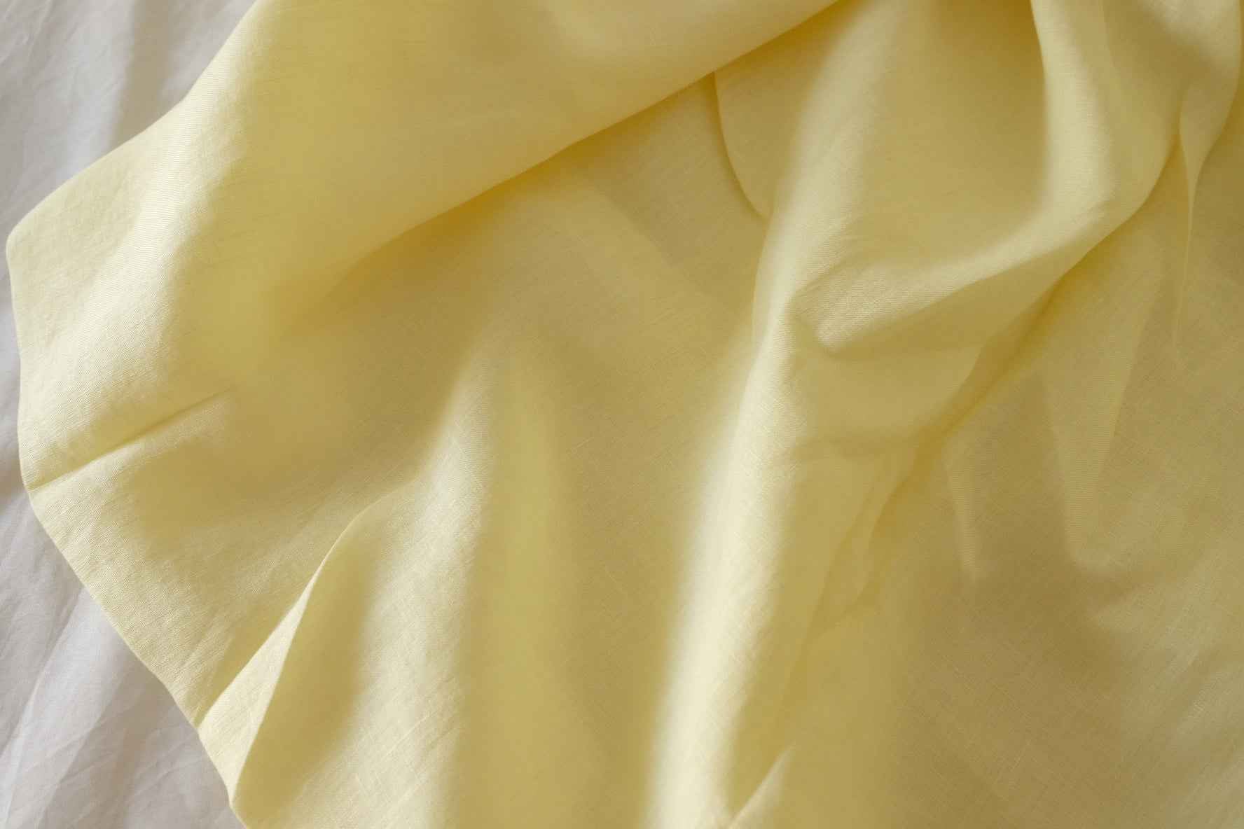 Soft Butter Yellow Pure Linen Fabric – 2.2 yd