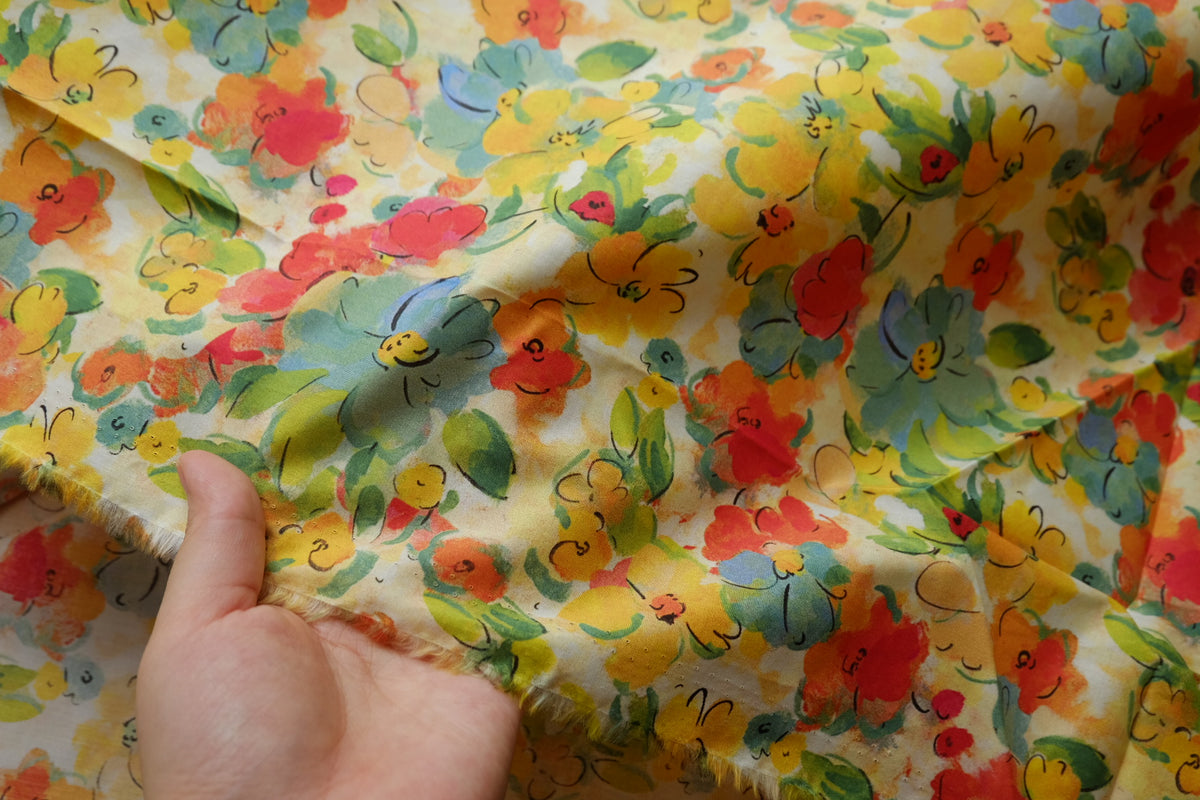 Watercolor Garden Cotton Poplin – 2.5 yd