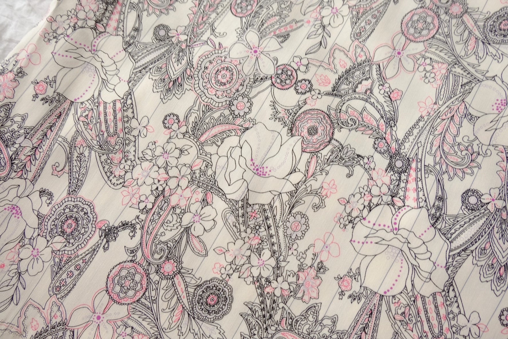 Painterly Paisley Lyocell Linen Blend Fabric, Soft Structure, 1.5 Yards