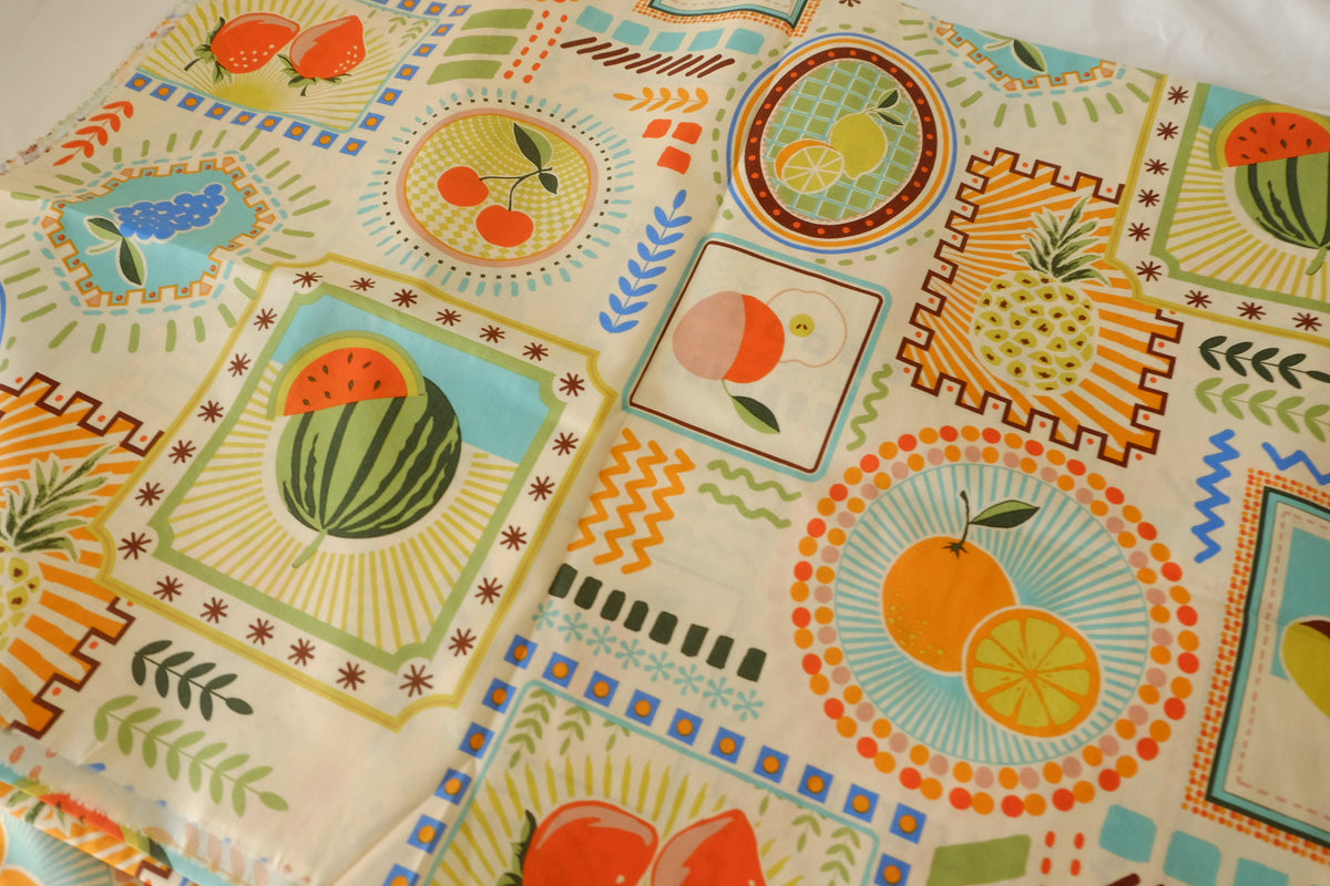 Retro Fruit Market Cotton Poplin – 2.19 yd