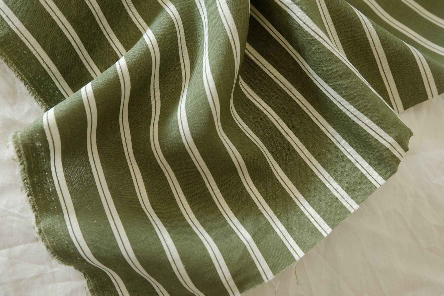 Olive Yarn-Dyed Stripe Linen Cotton – 2.19 yd