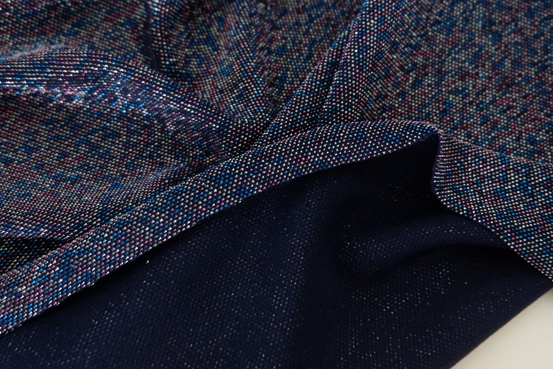 Midnight Shimmer Acetate Knit Fabric – 1.1 yd