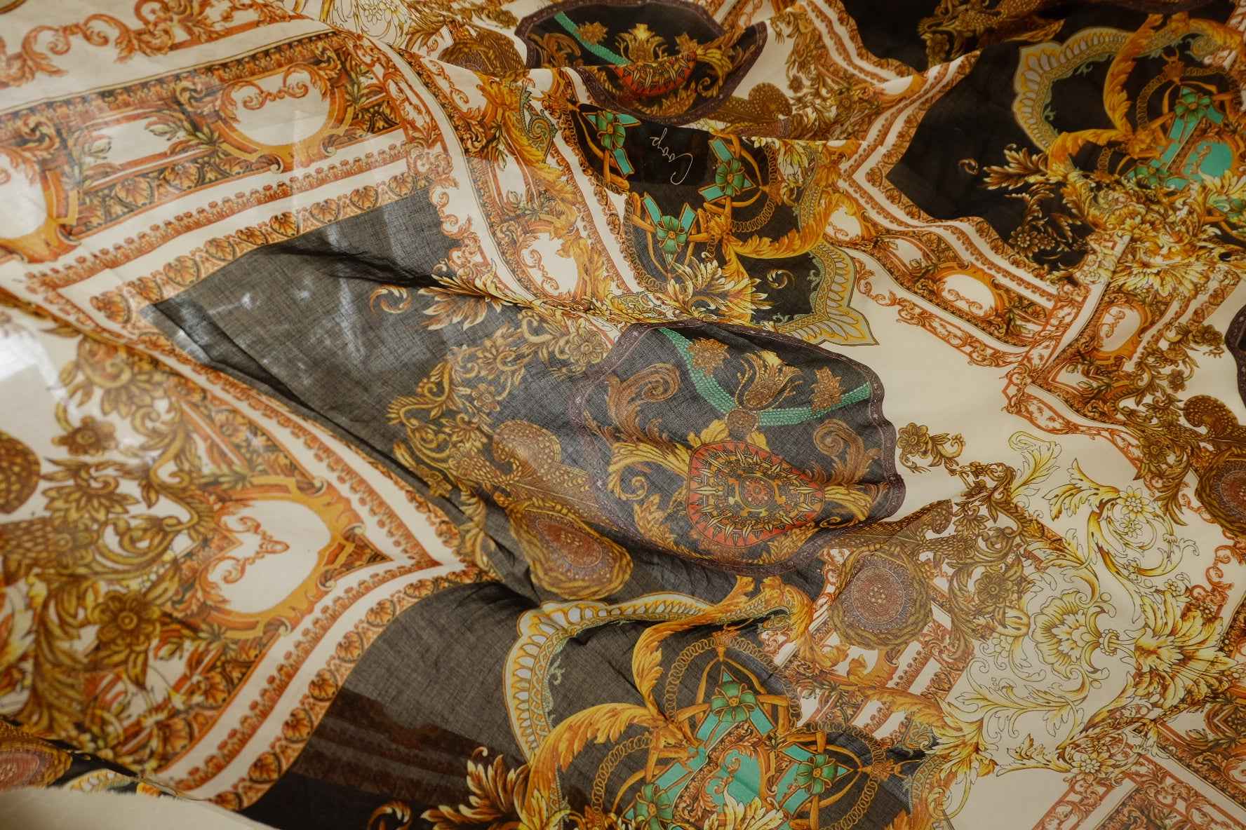 Baroque Scarf Print Lightweight Tencel Fabric – 1.6 yd