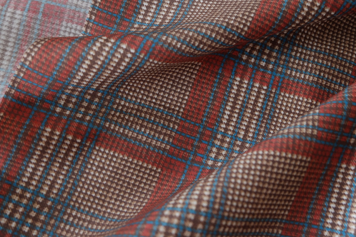 Vintage Rust Plaid – High-Count Cotton Print Fabric – 2.19 yd