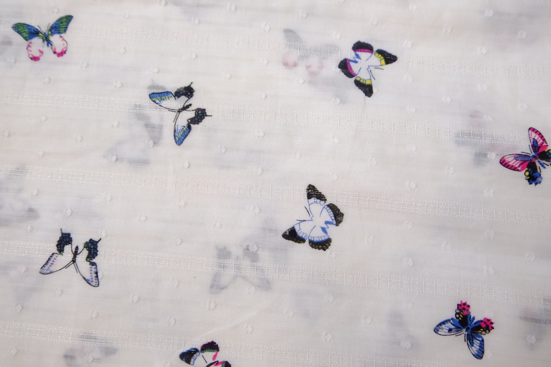 Butterfly Clip Dot Cotton Jacquard Blouse Fabric (1.6 Yards)
