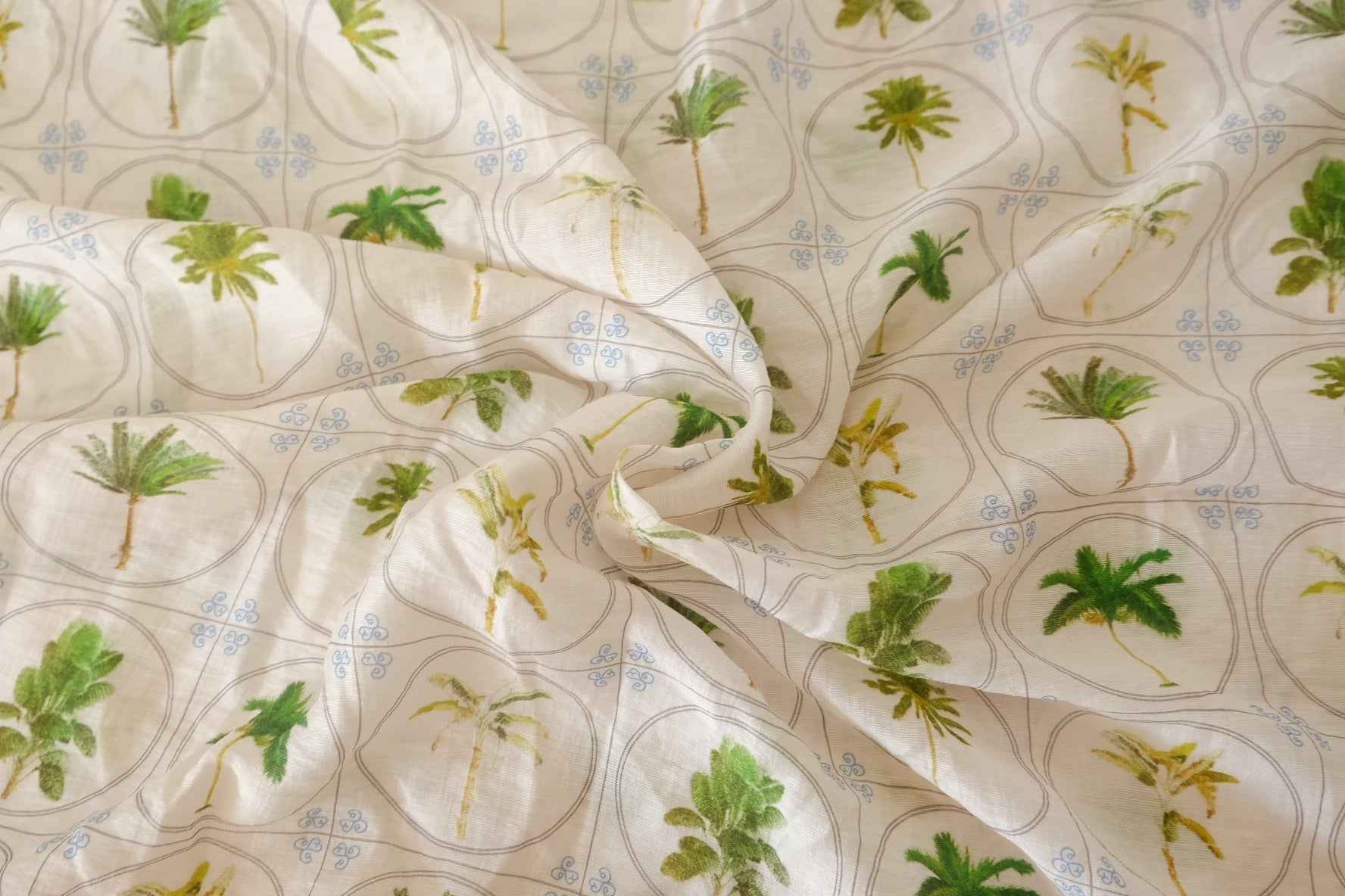 Palm Tree Lightweight Tencel Cotton Fabric – 1.7 yd