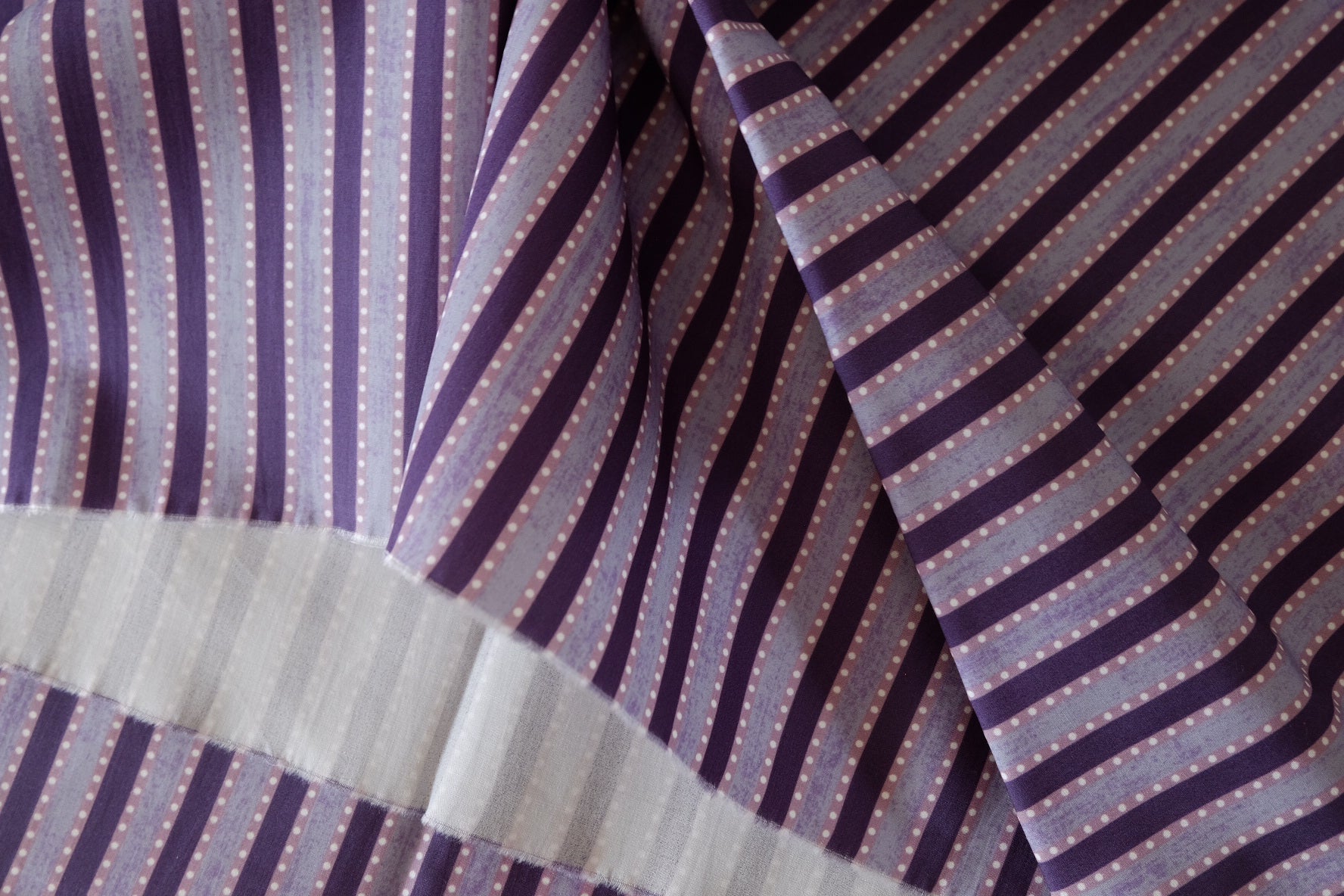 Purple Dotted Stripe Cotton Poplin – 2.2 yd