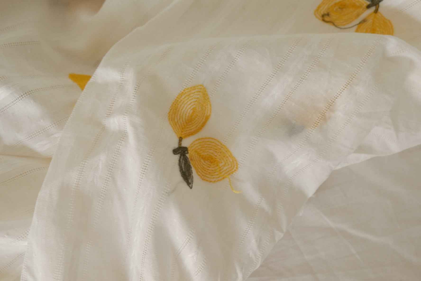 Embroidered Lemons Jacquard Cotton – 1.6 yd