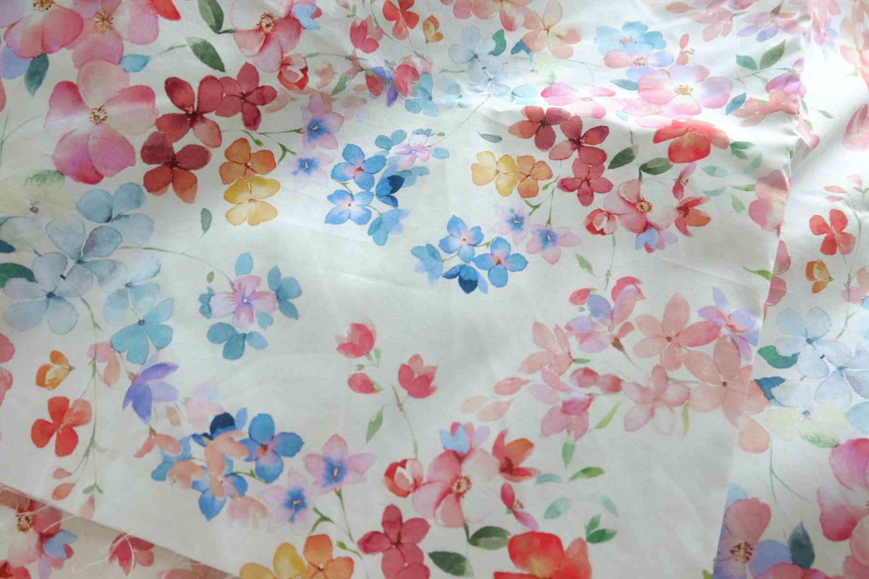 Watercolor Garden Cotton Poplin Fabric - 3.28 yd