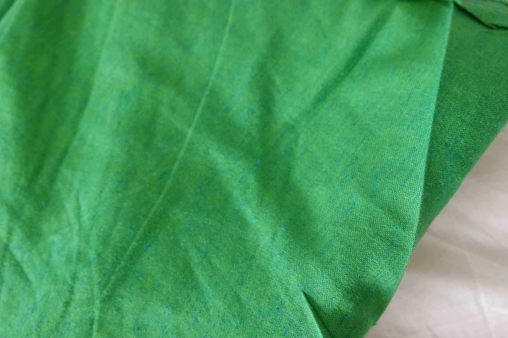 Textured Green Yarn-Dyed Linen Cotton Fabric – 1.9 yd / 2.2 yd