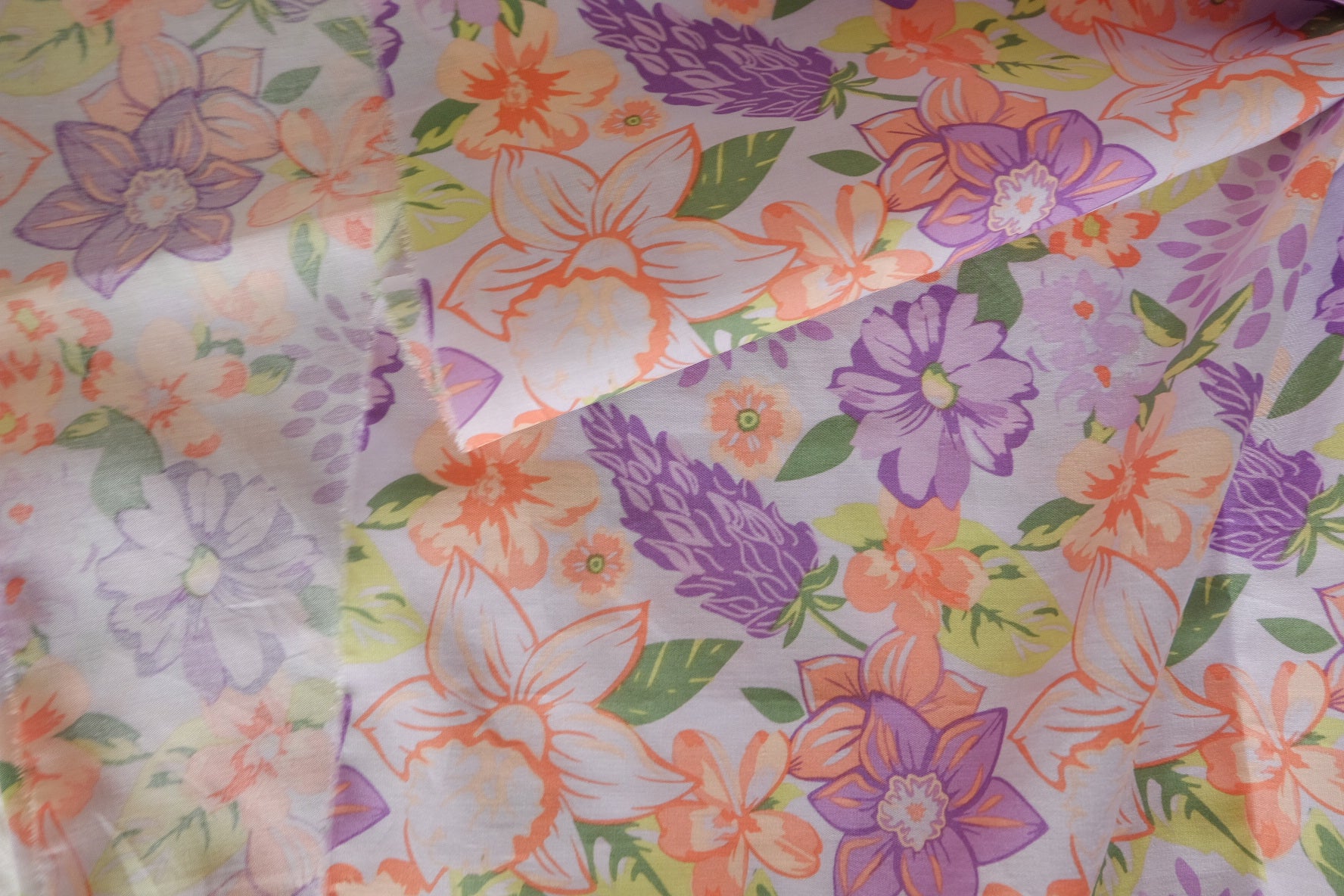 Lavender & Coral Garden Cotton Poplin – 3.28 yd