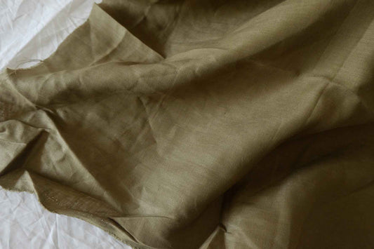Earthy Olive Green Pure Linen Fabric | Textured 17-Count Linen – 1.75 yd