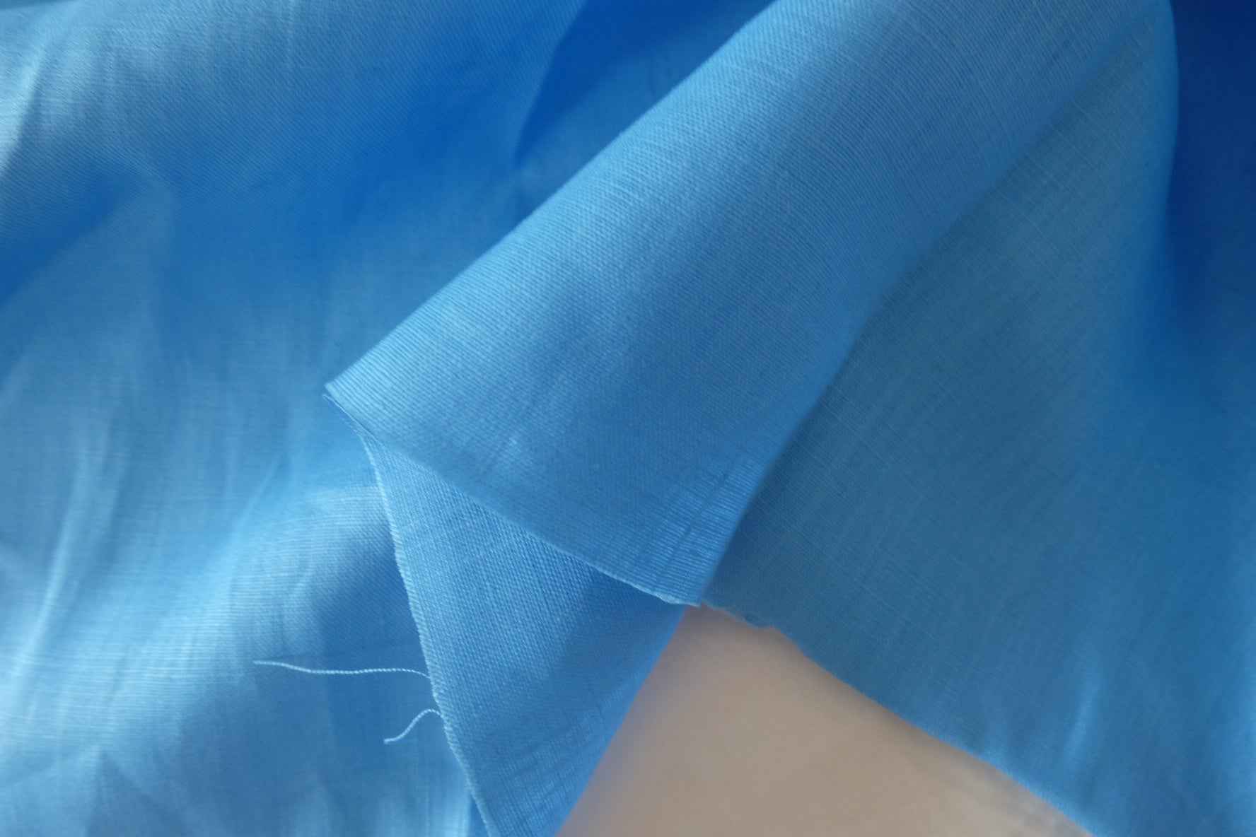 Sky Blue Heavy Pure Linen — 1.64 yd