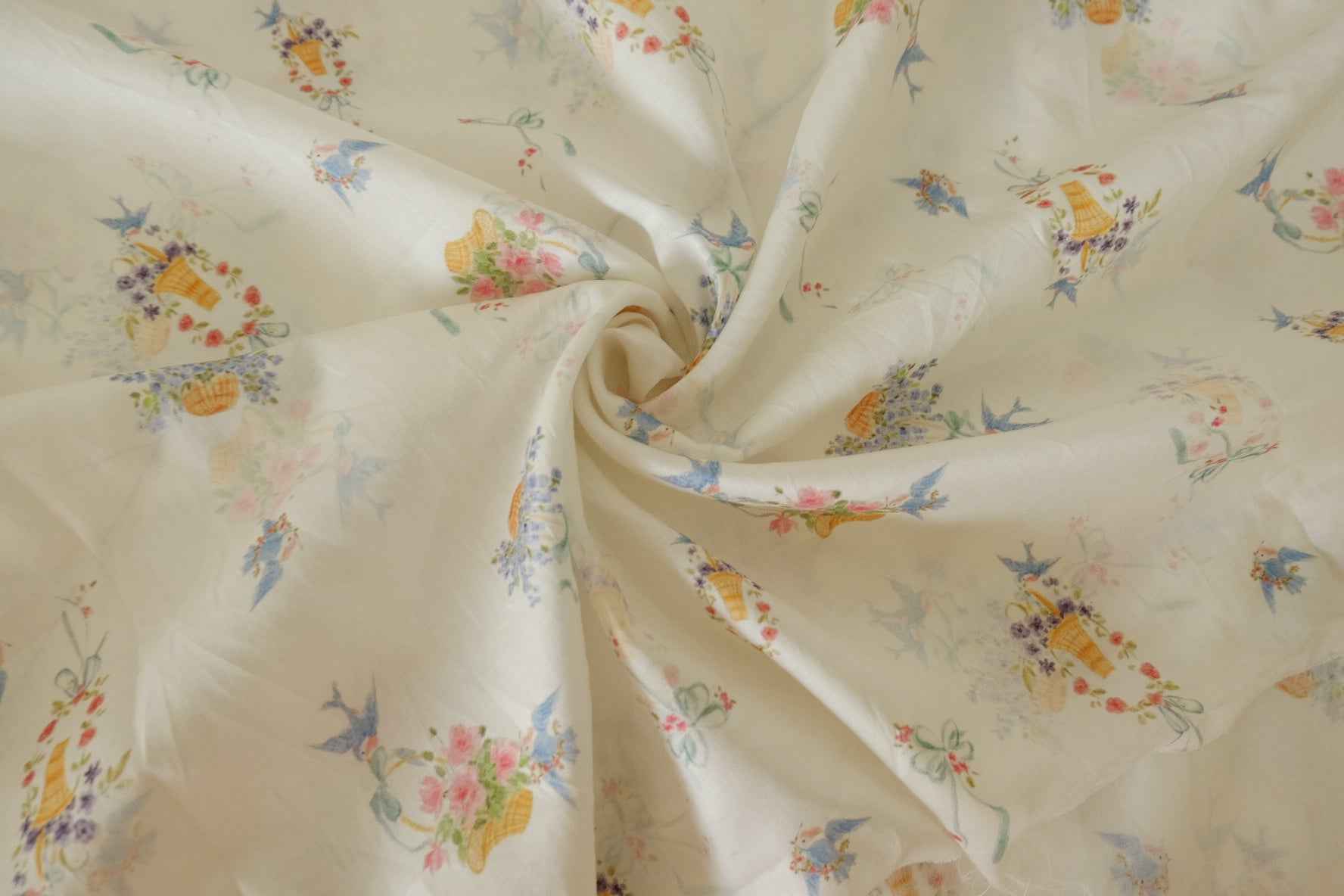 Little Blue Bird 80s Cotton Sateen Fabric – 3.3 yd