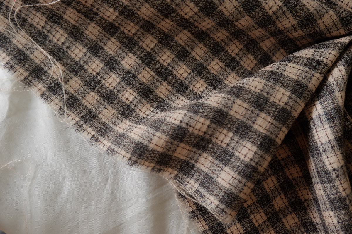 Soft Checked Worsted Wool — 2.19 yd