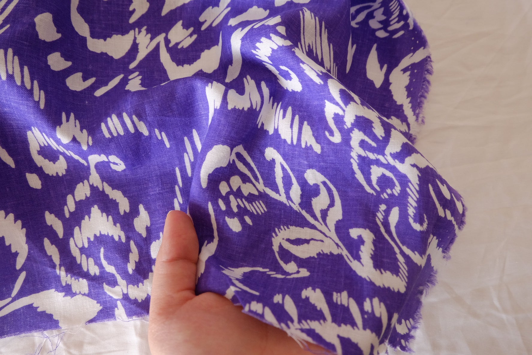 Violet Damask Cotton Linen – 2.19 yd