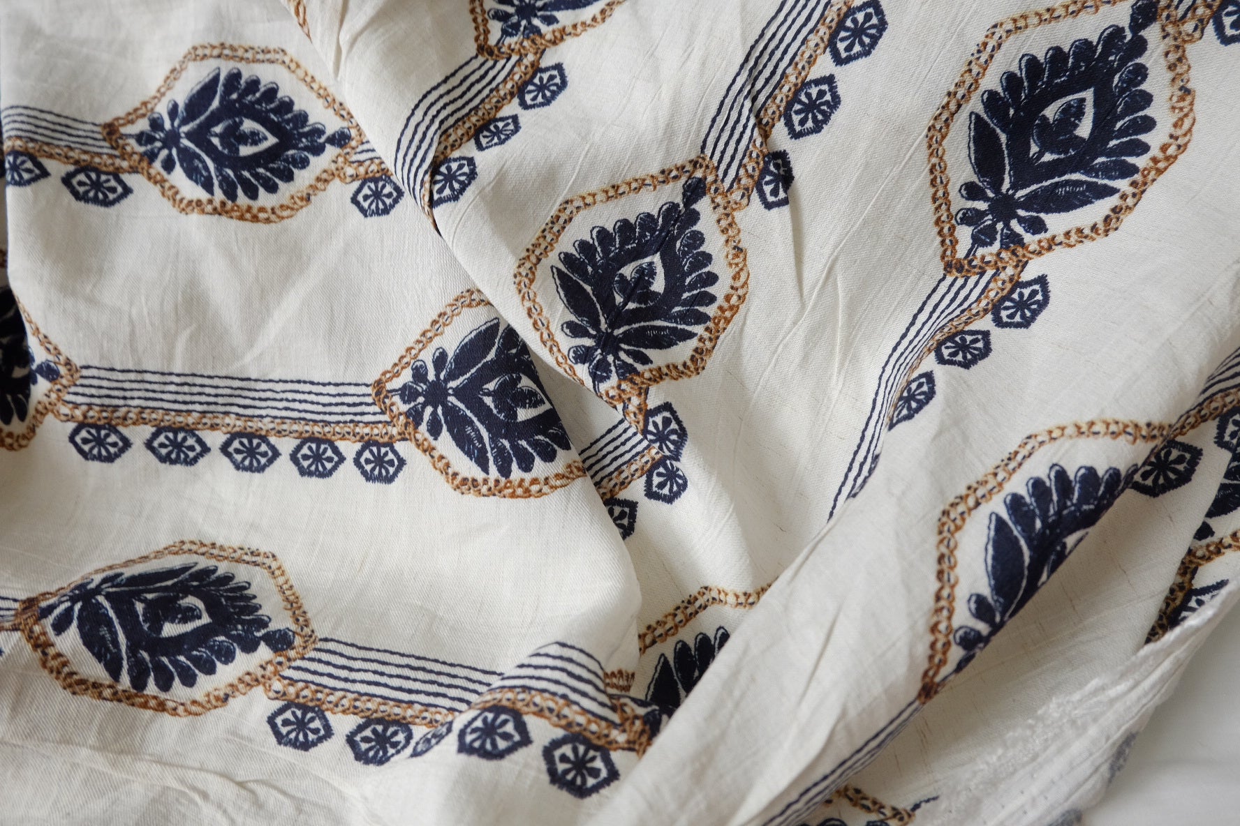 Folk Stripe Lyocell Linen Fabric - 1.64 yd