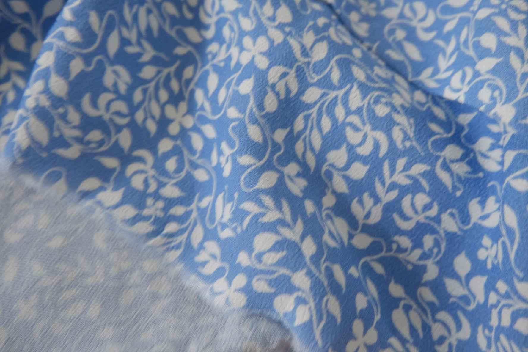 Blue Vine Print Designer Deadstock Rayon Fabric – 3.3 yd