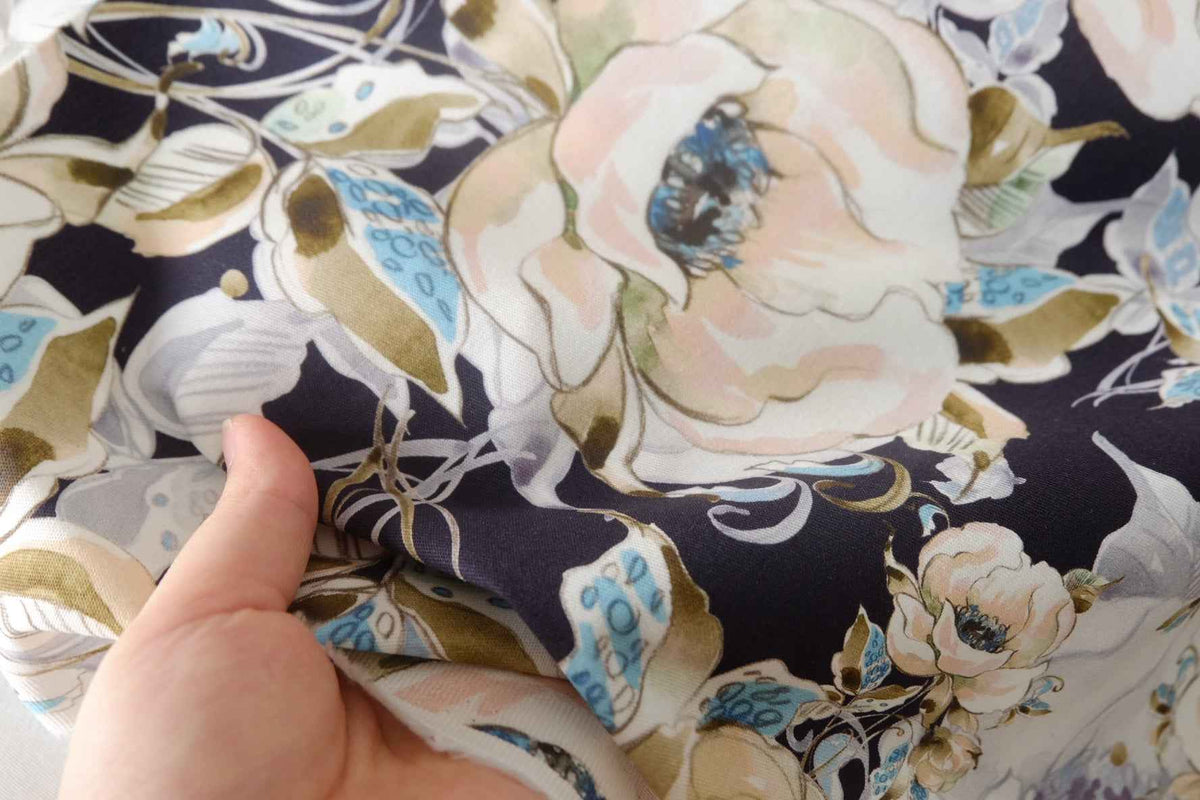 Midnight Grand Floral Cotton — 2.19 yd / 1.64 yd