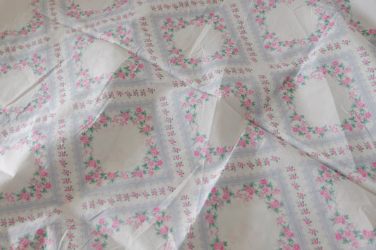 Pink Rose Frame Cotton Poplin – 1.6 yd