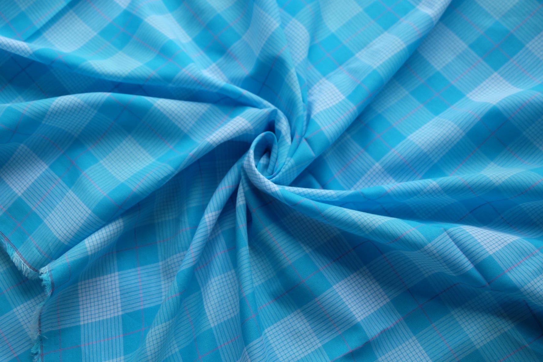 Aqua Windowpane Yarn-Dyed Cotton – 3.3 yd