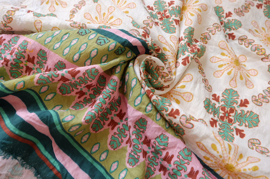 Border Print Lyocell Linen Resort Fabric — 2.08 yd