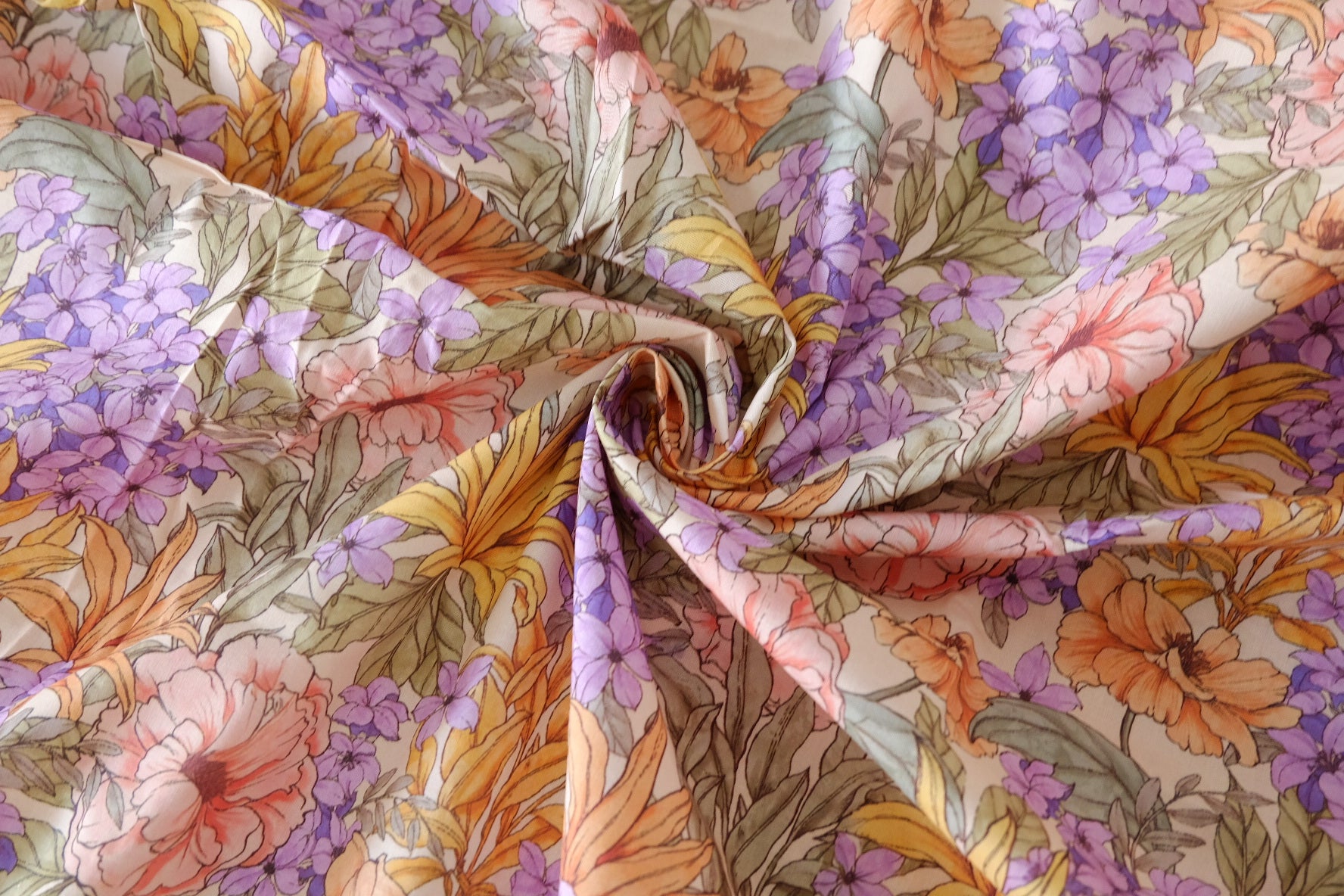 Vintage Garden Floral Cotton Poplin – 2.84 yd