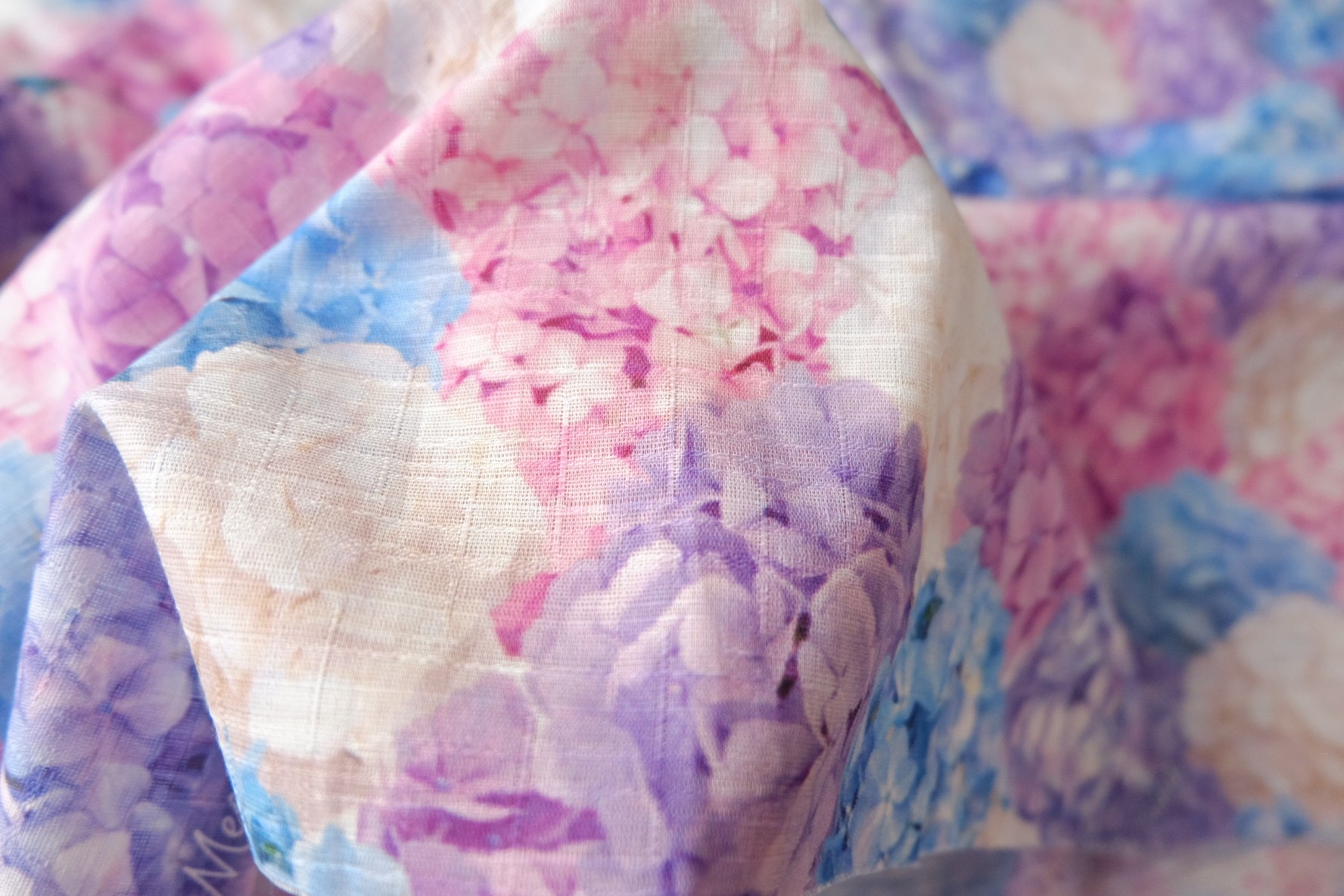 Hydrangea Slub Cotton Linen Fabric 3.3 Yards