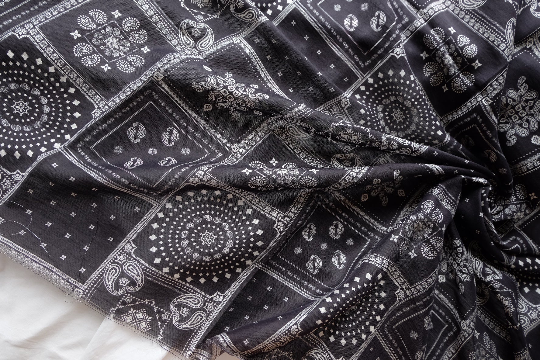 Black Bandana Tencel Ramie Blend – 2.2 yd