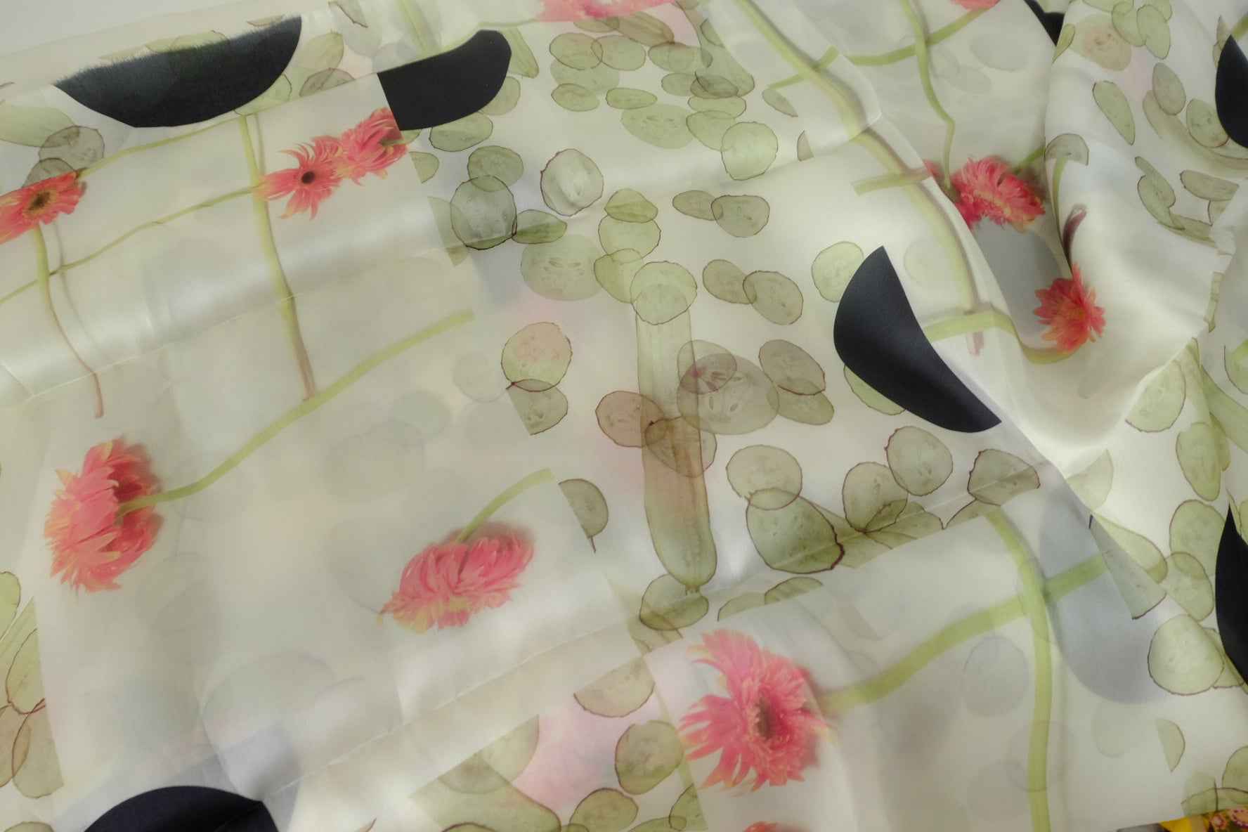 Artful Floral Mulberry Silk Satin – 3 yd