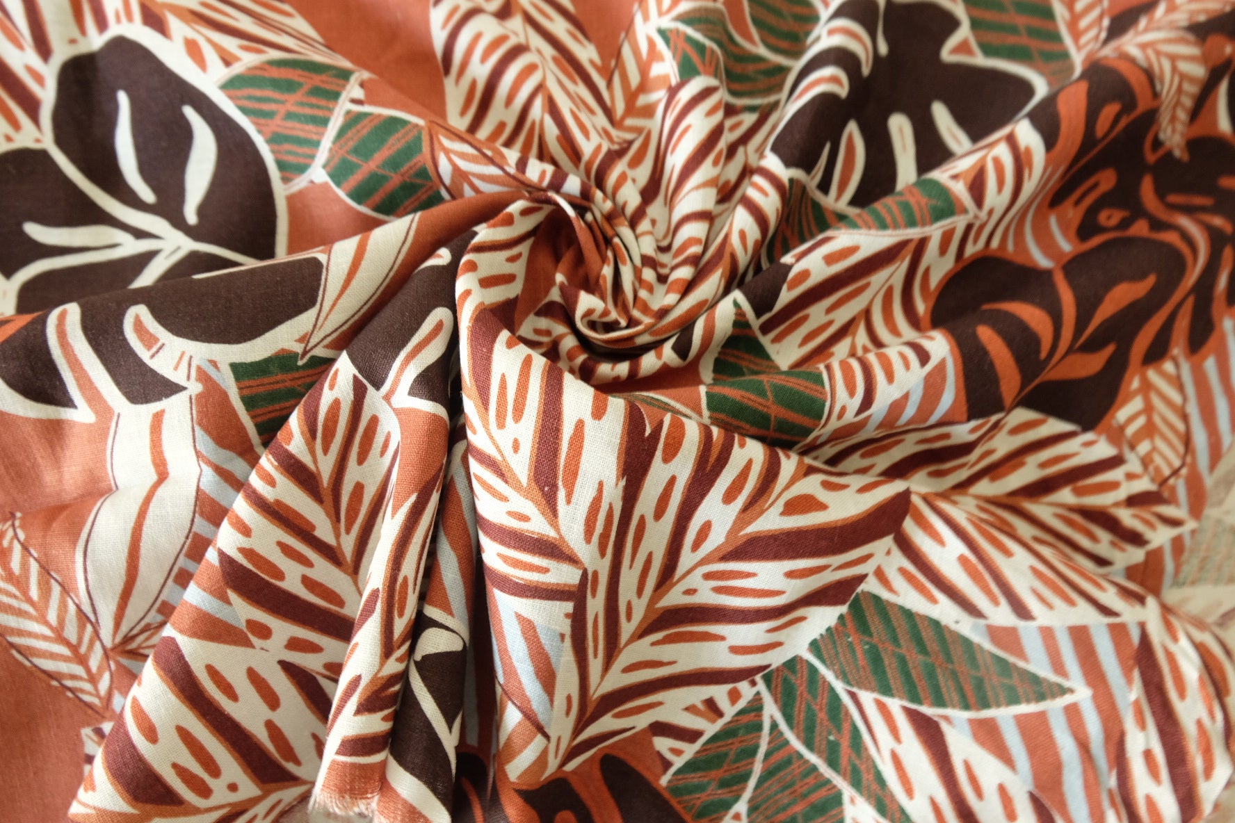 Terracotta Tropics Cotton Linen – 2.19 yd