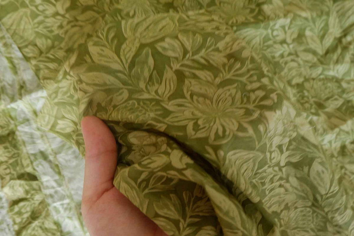 Olive Botanical Cotton Lawn — 2.4 yd