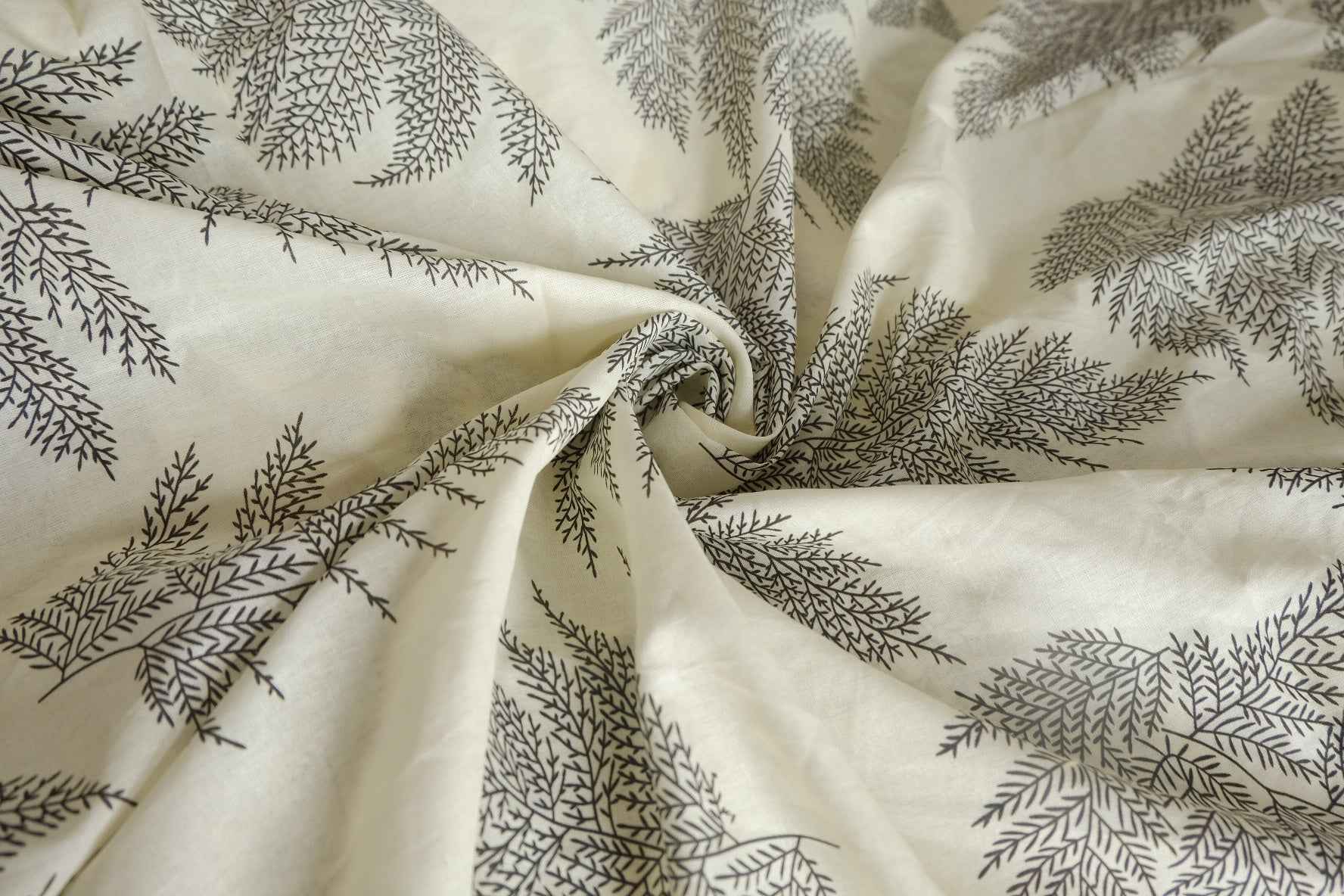 Black Fern Cotton-Linen Blend Fabric - 1.91 yd