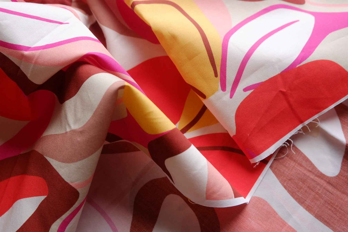 Retro Bloom High-Density Cotton Poplin — 2.8 yd