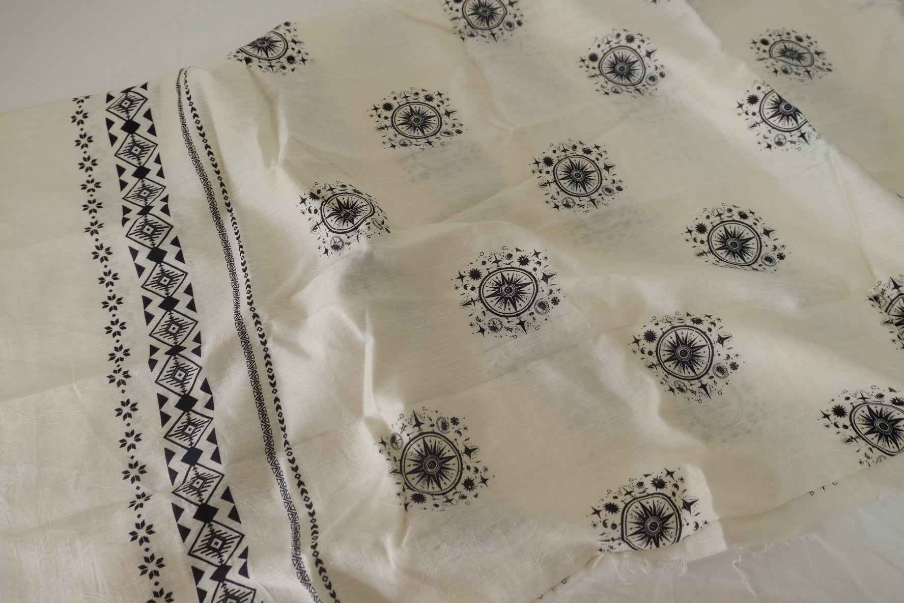 Celestial Compass Double Border Tencel Ramie – 3.3 yd