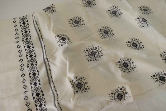 Celestial Compass Double Border Tencel Ramie – 3.3 yd