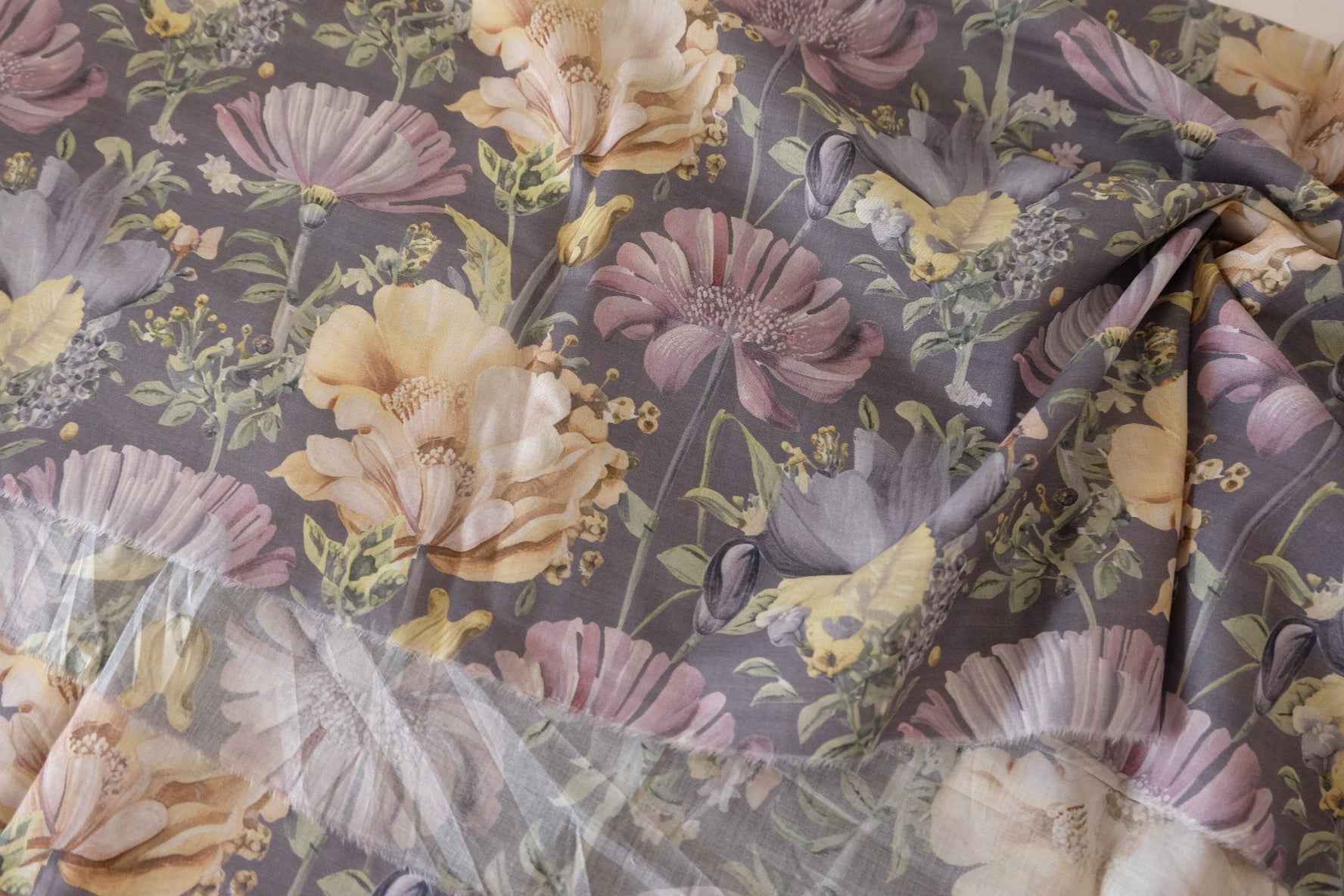 Soft Vintage Floral Cotton Lawn Fabric – 3.3 yd