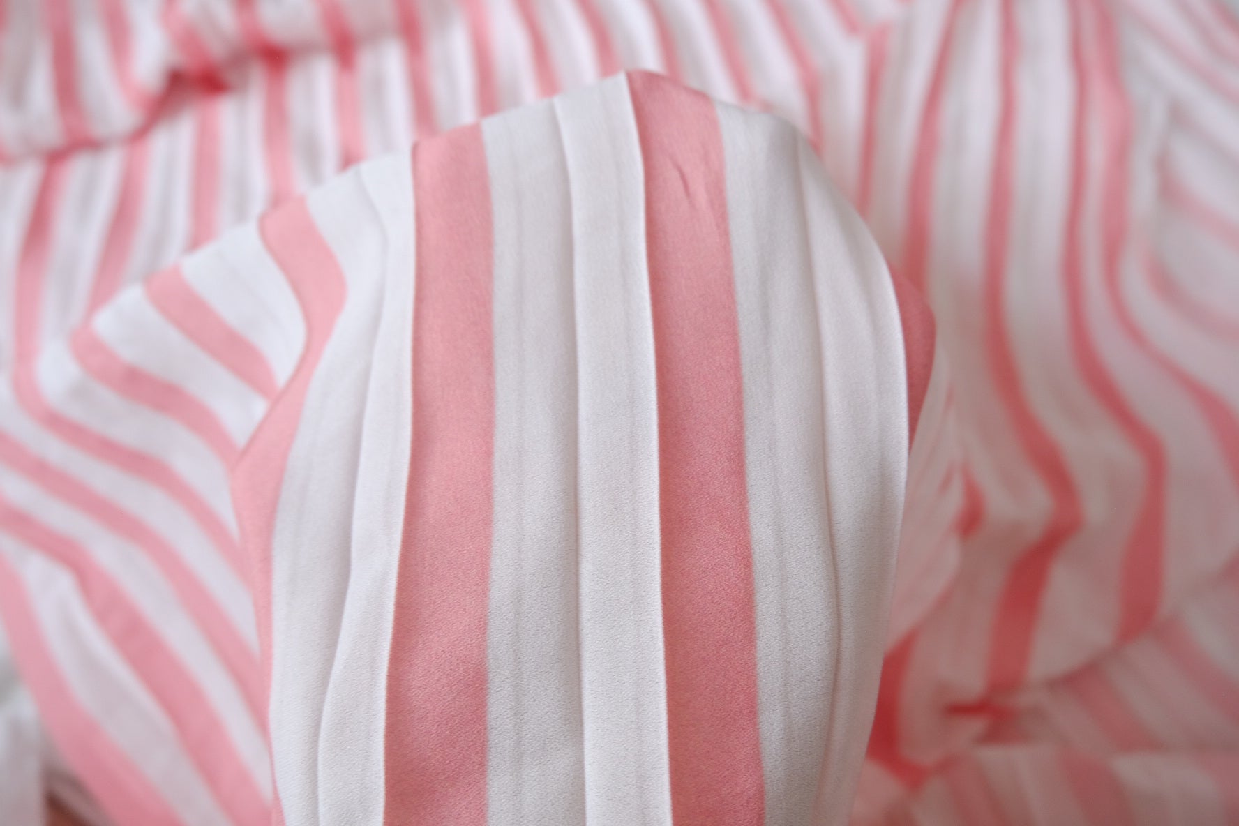 Pink and White Pleated Fabric for Skirts 2.7 Yards