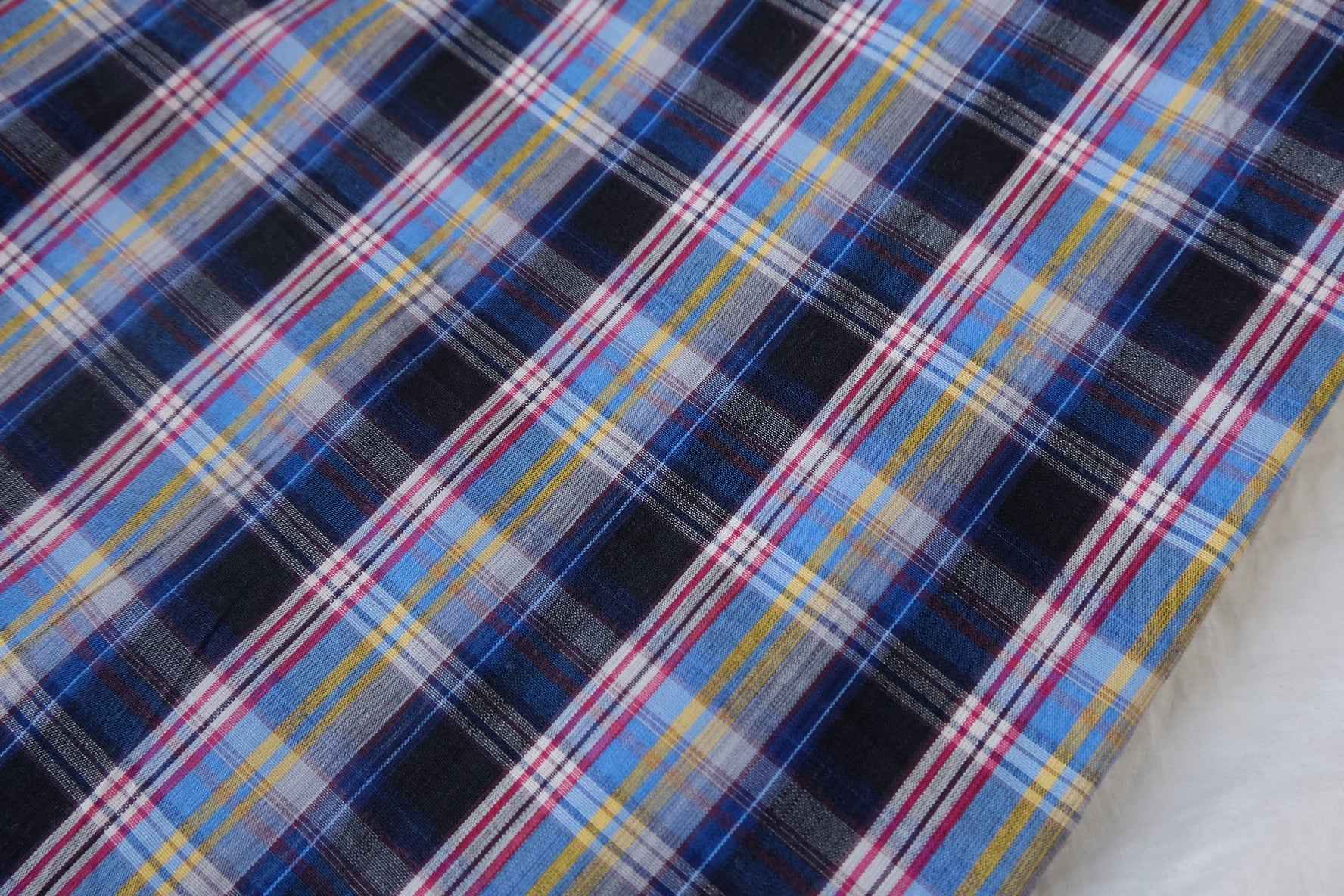 Korean Vintage Plaid Cotton Fabric - 2.19 yd