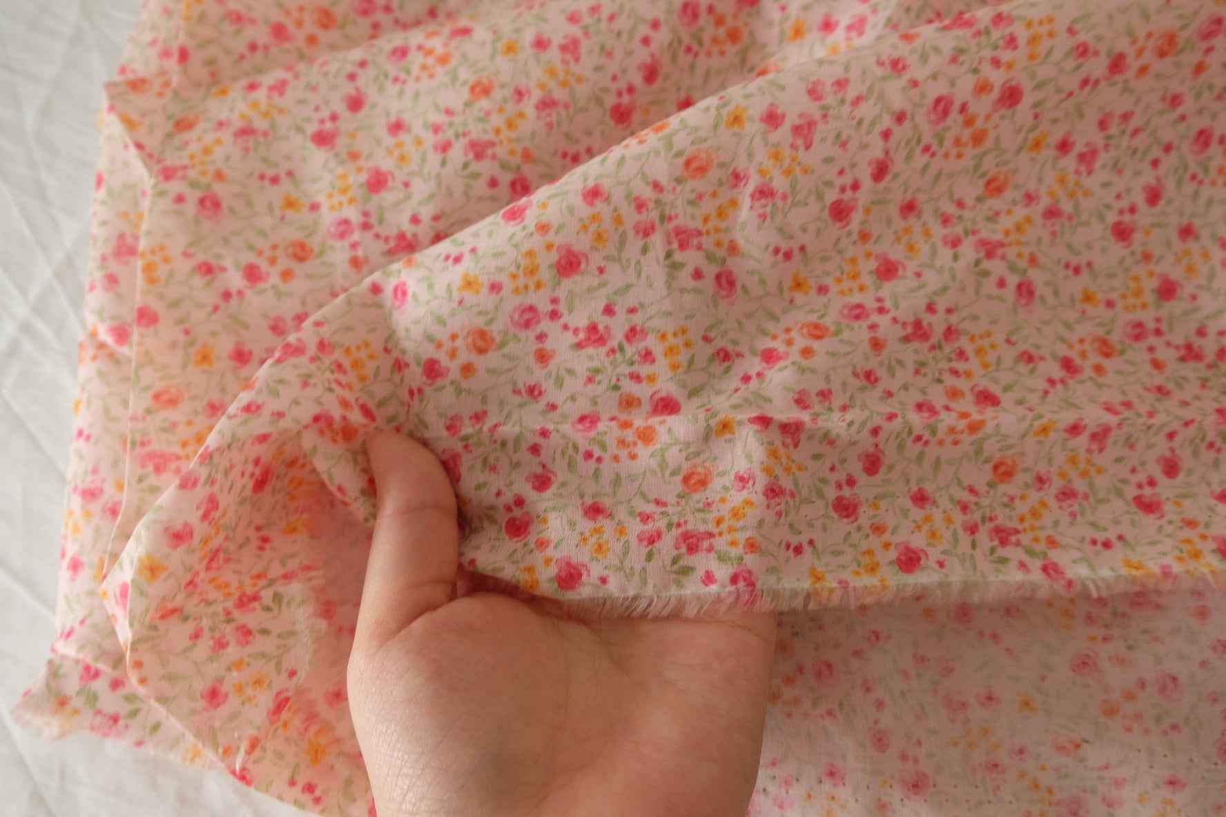 Pink Cottage Rose Cotton Poplin — 3.28 yd