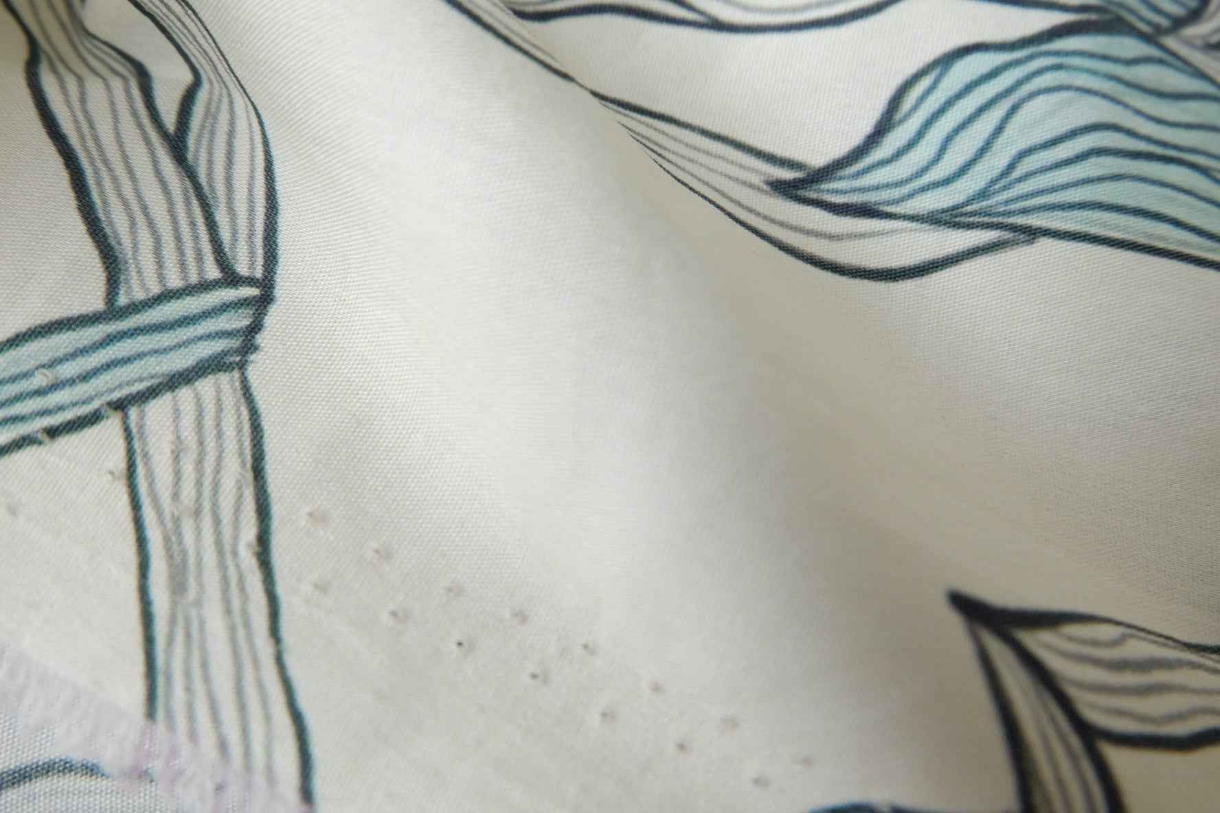Abstract Botanical Stretch Cotton Poplin Fabric, Crisp Shirting Weight, 1.64 Yards