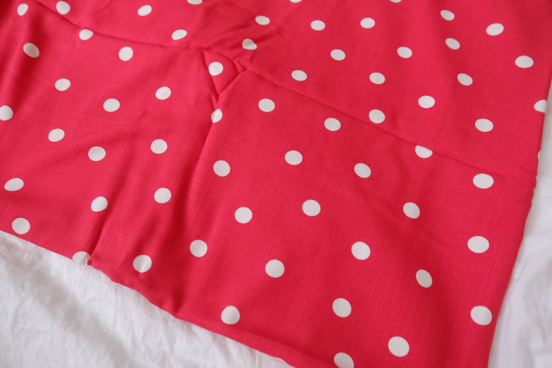 Red Polka Dot Lyocell Linen, 2.2 Yards