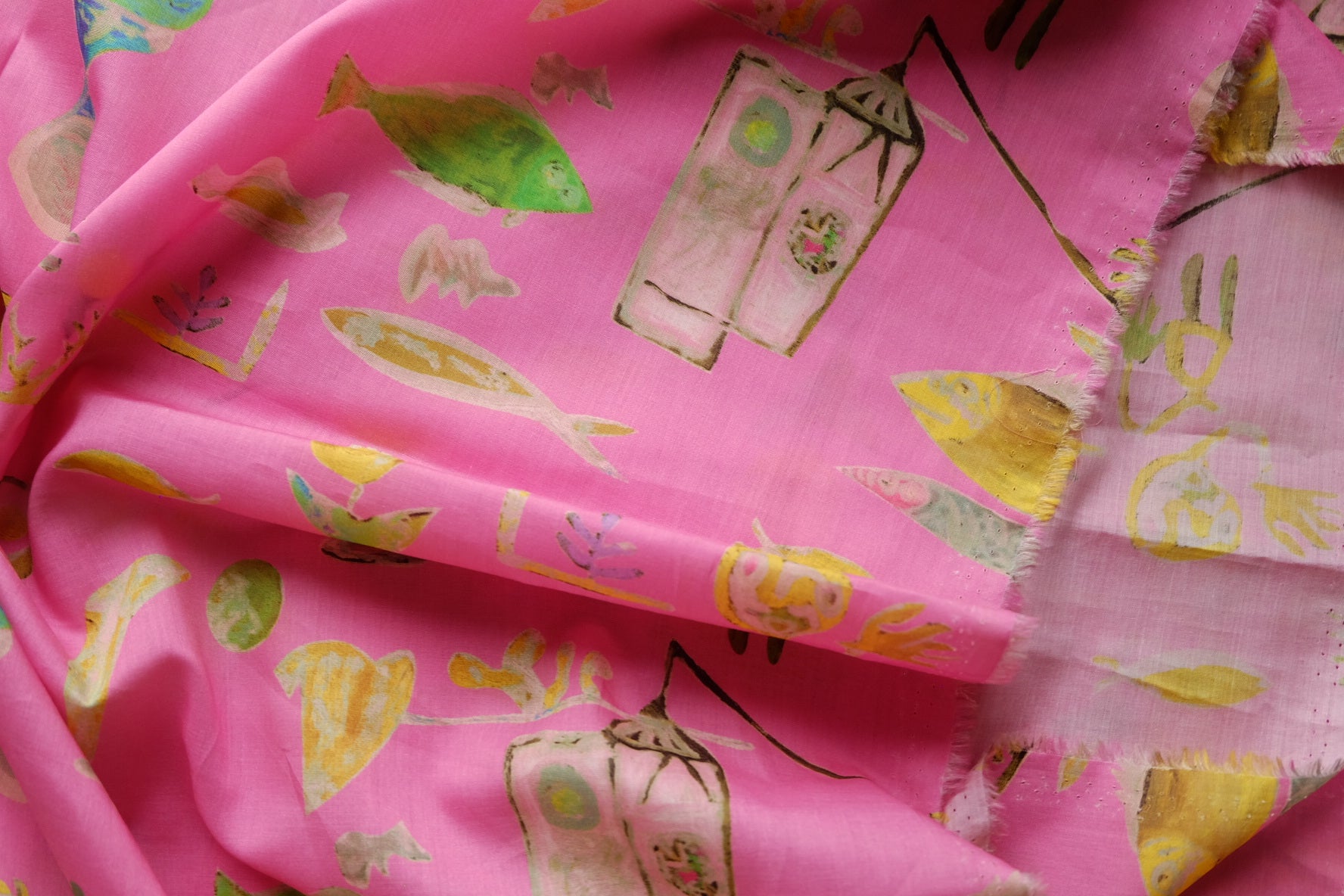Whimsical Pink Print Cotton Lawn – 2.2 yd