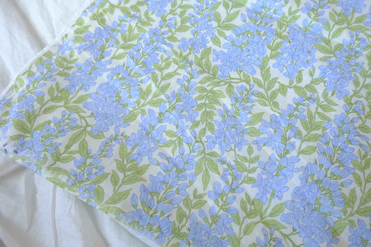 Blue Wisteria Floral Lightweight Cotton Fabric - 2.08 yd