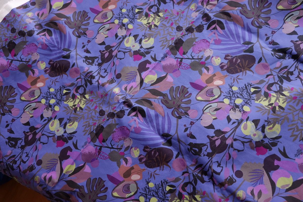 Purple Botanical Cotton Lawn – 3.3 yd
