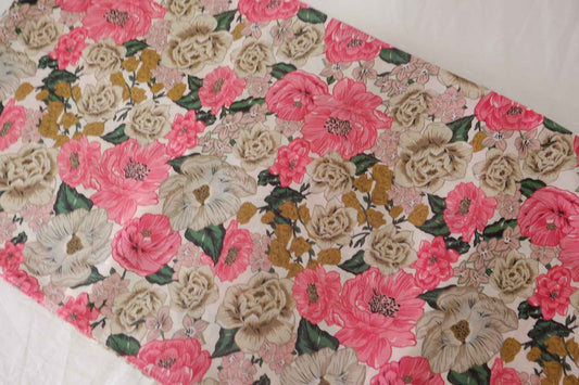 Vintage Coral Rose Cotton Lawn – 2.2 yd