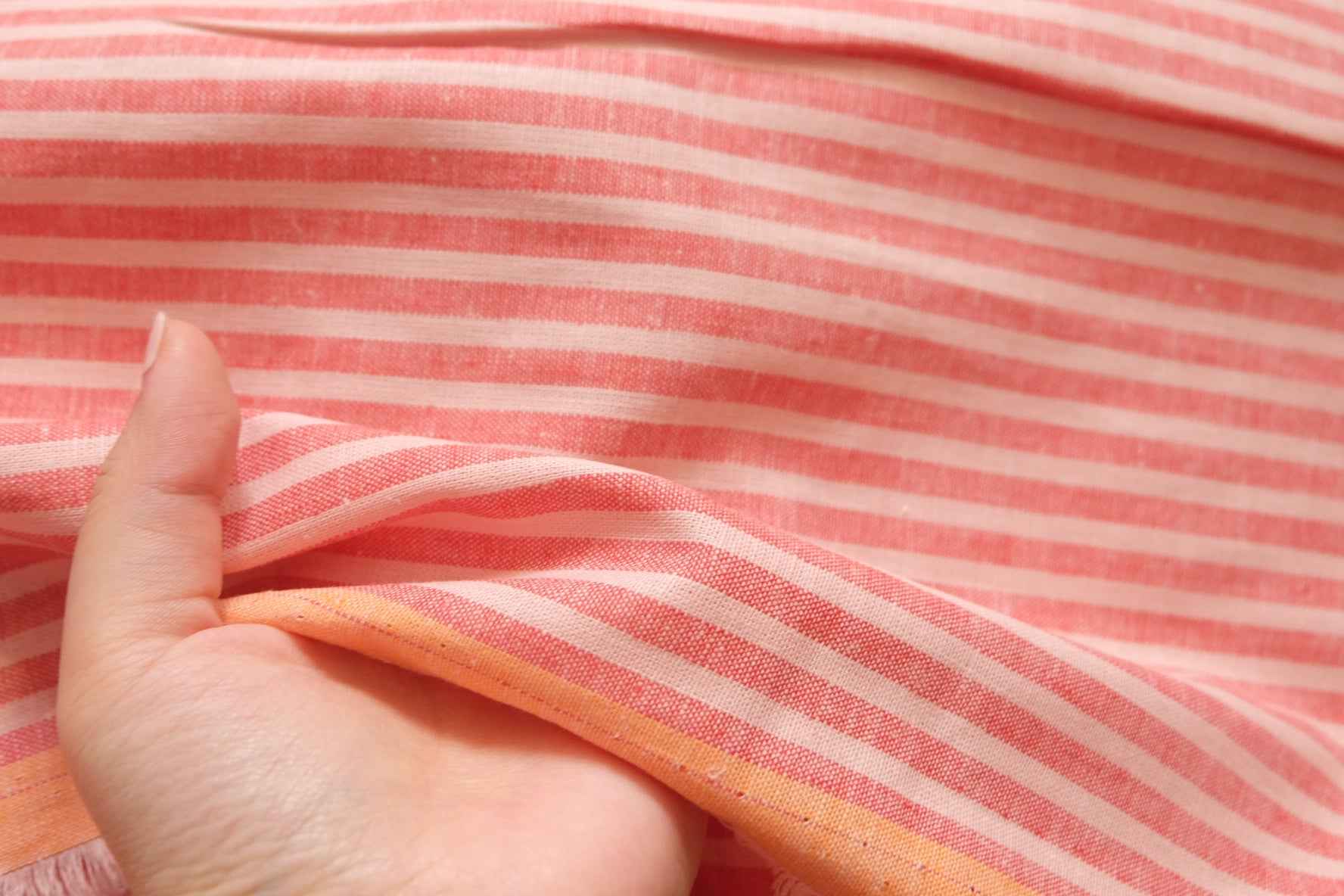 80% Linen Cotton Stripe Fabric – Medium Weight | 2.2 Yards - BUBBO