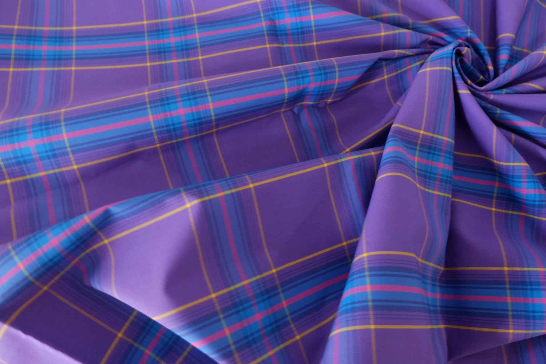 Vivid Purple Yarn-Dyed Plaid Cotton Poplin – 2.2 yd